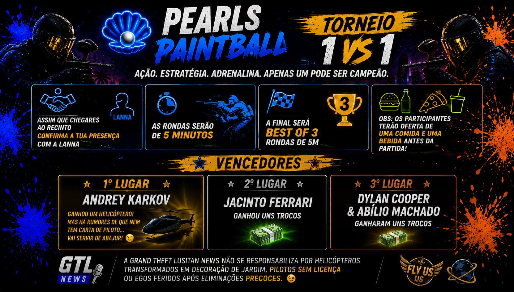 🏆 Pearls Torneio de PaintBall termina com grande sucesso!